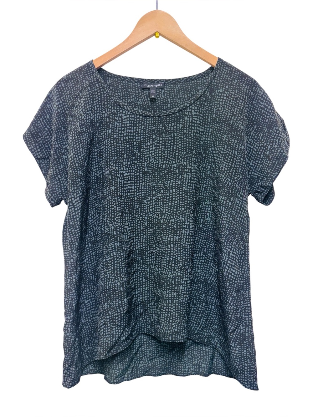 Eileen Fisher 100% Silk Printed Blouse